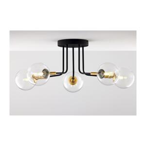 Jupiter Jupiter 2040 - Lustr na tyči BURANO 5xG9/10W/230V černá/zlatá/čirá
