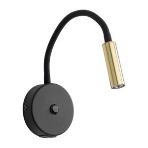 Nástěnná lampa s USB portem LAGOS 1xG9/6W/5V černá/zlatá