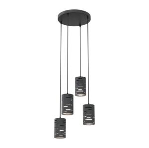 EMIBIG Lustr na lanku TANK 4xE27/15W/230V pr. 36 cm černá