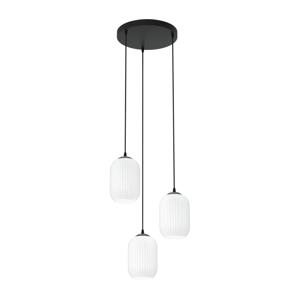 EMIBIG Lustr na lanku VERDI 3xE27/15W/230V pr. 30 cm černá/bílá