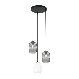 EMIBIG Lustr na lanku VERDI 3xE27/15W/230V pr. 30 cm černá/šedá/bílá