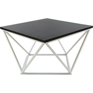 HowHomely Konferenční stolek CURVED 60x60 cm bílá/černá