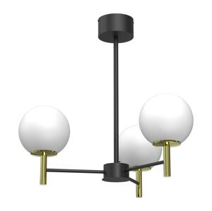 Lustr na tyči AWINION 3xE27/15W/230V bílá/zlatá/černá