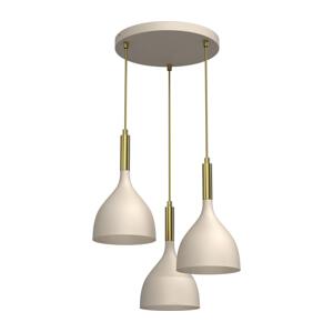 Lustr na lanku NOAK 3xE27/15W/230V béžová/zlatá