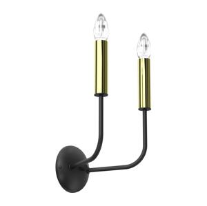 Nástěnná lampa AKASYA 2xE14/15W/230V černá/zlatá