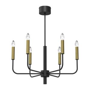 Lustr na lanku AKASYA 6xE14/15W/230V černá/zlatá
