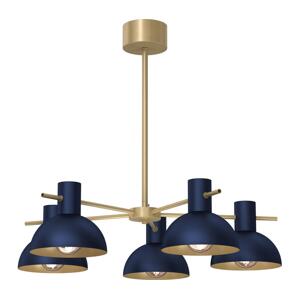 Lustr na tyči ESTATE MINI 5xE27/15W/230V modrá