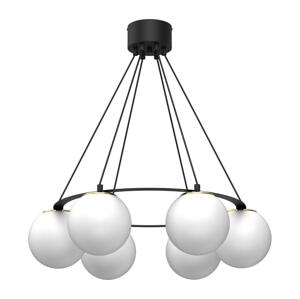 Lustr na lanku BALLO 6xE27/15W/230V černá/bílá