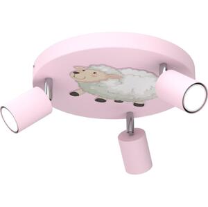 Dětské bodové svítidlo FUN 3xGU10/8W/230V růžová/ovečka