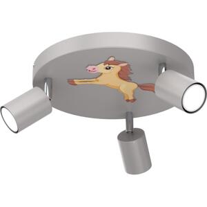 Dětské bodové svítidlo FUN 3xGU10/8W/230V šedá/koník