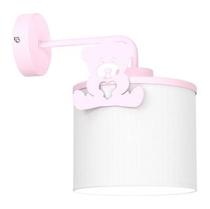 Dětská nástěnná lampa SWEET 1xE27/15W/230V bílá/růžová/medvídek
