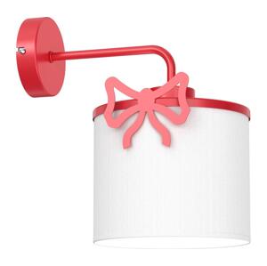 Dětská nástěnná lampa SWEET 1xE27/15W/230V bílá/červená/mašle