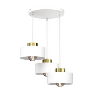 Lustr na lanku MARTI 3xE27/15W/230V bílá/zlatá