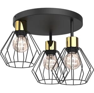 Stropní svítidlo PARKLA 3xE27/15W/230V černá/zlatá