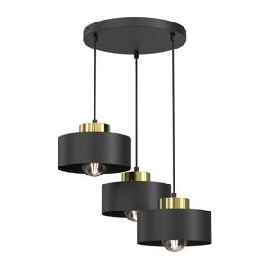 Lustr na lanku MARTI 3xE27/15W/230V černá/zlatá