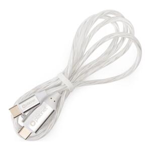 USB kabel USB-C / USB-C konektor s LED podsvícením 1m bílá