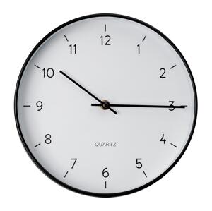 Nástěnné hodiny pr. 25 cm 1xAA černá/bílá