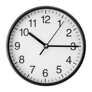 Nástěnné hodiny pr. 20 cm 1xAA černá/bílá