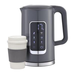 Rychlovarná konvice s LCD displejem 1,7 l 2200W/230V šedá + cest. hrnek 450 ml