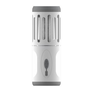 LED Přenosná nabíjecí lampa s lapačem hmyzu LED/6W/1800 mAh IPX4 bílá/šedá