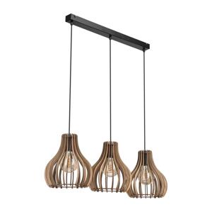 Lustr na lanku TUCCI 3xE27/15W/230V dub/černá