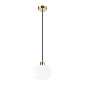 Lustr na lanku HARMA 1xE27/15W/230V pr. 20 cm bílá/zlatá