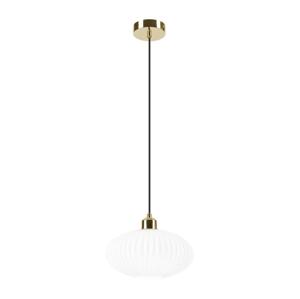 Lustr na lanku HARMA 1xE27/15W/230V pr. 25 cm bílá/zlatá