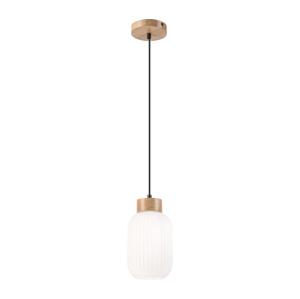 Lustr na lanku HARMONY 1xE27/15W/230V pr. 14 cm bílá/dub