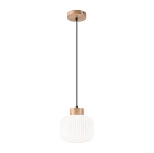 Lustr na lanku HARMONY 1xE27/15W/230V pr. 20 cm bílá/dub