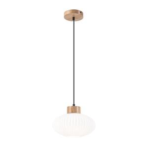 Lustr na lanku HARMONY 1xE27/15W/230V pr. 25 cm bílá/dub