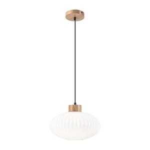 Lustr na lanku HARMONY 1xE27/15W/230V pr. 30 cm bílá/dub