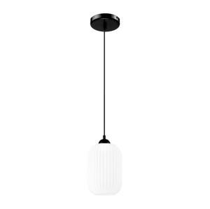 Lustr na lanku HARMA 1xE27/15W/230V pr. 14 cm bílá/černá