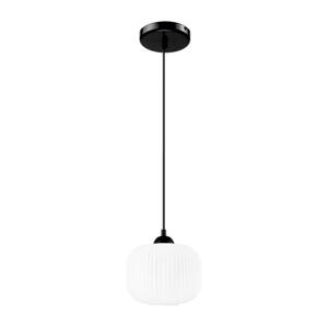 Lustr na lanku HARMA 1xE27/15W/230V pr. 20 cm bílá/černá