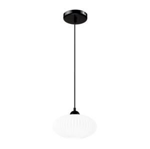 Lustr na lanku HARMA 1xE27/15W/230V pr. 25 cm bílá/černá