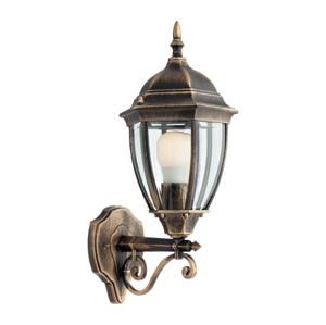 Redo Redo 9604 - Venkovní nástěnná lampa SEVILLA 1xE27/42W/230V IP44 zlatá/patina