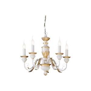 Ideal Lux Ideal Lux - Lustr na řetězu FIRENZE 5xE14/40W/230V pr. 55 cm bílá/zlatá