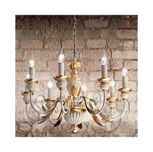 Ideal Lux Ideal Lux - Lustr na řetězu FIRENZE 8xE14/40W/230V pr. 64 cm bílá/zlatá