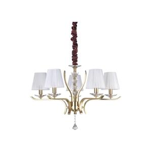 Ideal Lux Ideal Lux - Lustr na řetězu PEGASO 5xE14/28W/230V pr. 72 cm zlatá
