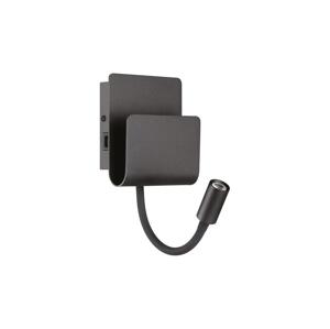 Ideal Lux Ideal Lux - LED Nástěnné bodové svítidlo PROBE LED/9,5W/230V USB CRI 90 černá
