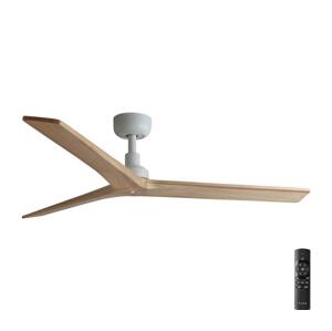 FARO Barcelona FARO 34280 - Stropní látor KLIM M borovice/bílá pr. 125 cm+dálkové ovládání