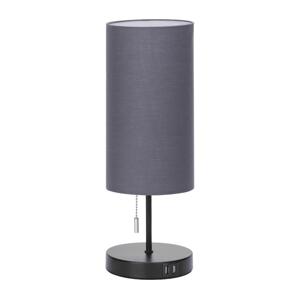 B.V.  - Stolní lampa s USB 1xE27/40W/230V černá