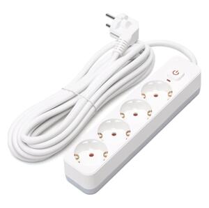 B.V.  - Prodlužovací kabel s vypínačem 4Z Typ F 5m bílá