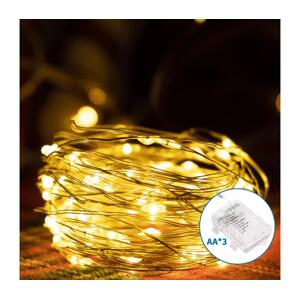 B.V.  -LED Venkovní vánoční řetěz 150xLED/8 funkcí 3xAA 15,3m IP44 teplá bílá