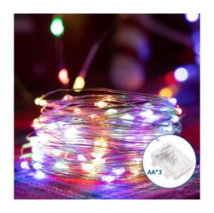 B.V.  - LED Venkovní vánoční řetěz 50xLED/8 funkcí 3xAA 5,3m IP44 multicolor