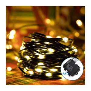 B.V.  -LED Venkovní vánoční řetěz 150xLED/8 funkcí 3xAA 15,3m IP44 teplá bílá