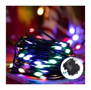 B.V. -LED Venkovní vánoční řetěz 100xLED/8 funkcí 3xAA 10,3m IP44 multicolor B10303K1P