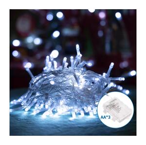 B.V.  - LED Venkovní vánoční řetěz 100xLED/8 funkcí 10,3m IP44 studená bílá B10303K1V