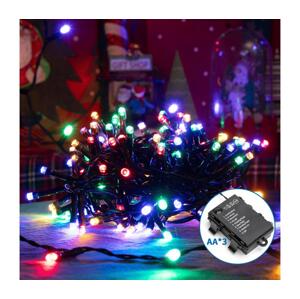 B.V.  -LED Venkovní vánoční řetěz 300xLED/8 funkcí 3xAA 15,3m IP44 multicolor