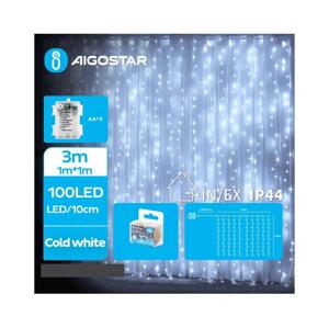 B.V. -LED Venkovní vánoční řetěz 100xLED/8 funkcí 3xAA 4x1m IP44 studená bílá