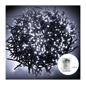 B.V.  -LED Venkovní vánoční řetěz 50xLED/8 funkcí 3xAA 5,3m IP44 studená bílá B10303K5K